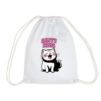 Le chat heureux, chat cute - Sac de sport léger - blanc - Devant