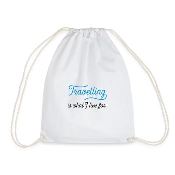 travellingiswhat - Drawstring Bag - white - Front