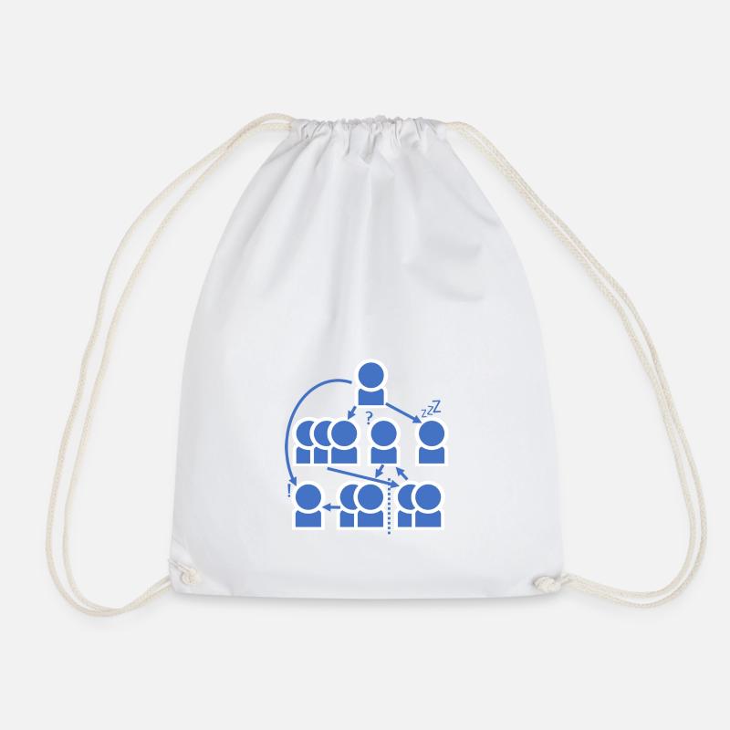 Crazy organization chart - all right? - Drawstring Bag - white