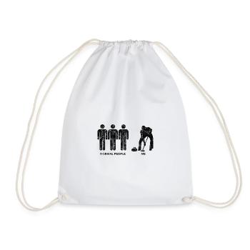 Ice Curling Curler Curling Retro Gift - Drawstring Bag - white - Front