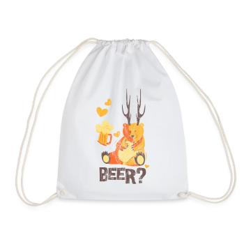 BEAR? - Bier Bierzelt Bär Bären Shirt Motiv - Turnbeutel - Weiß - Vorne