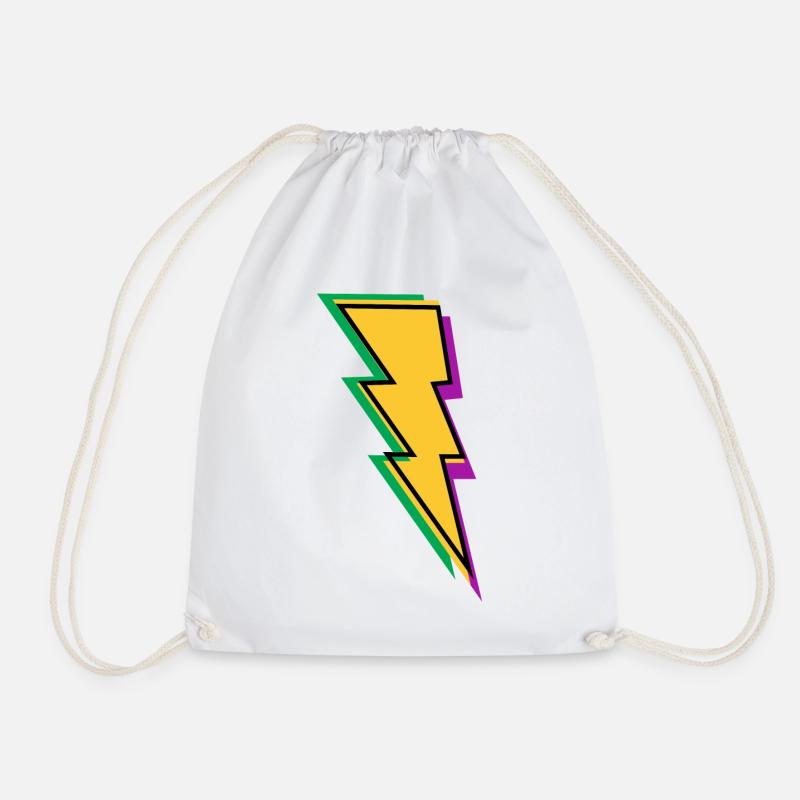 Flash Lightning - Drawstring Bag - white