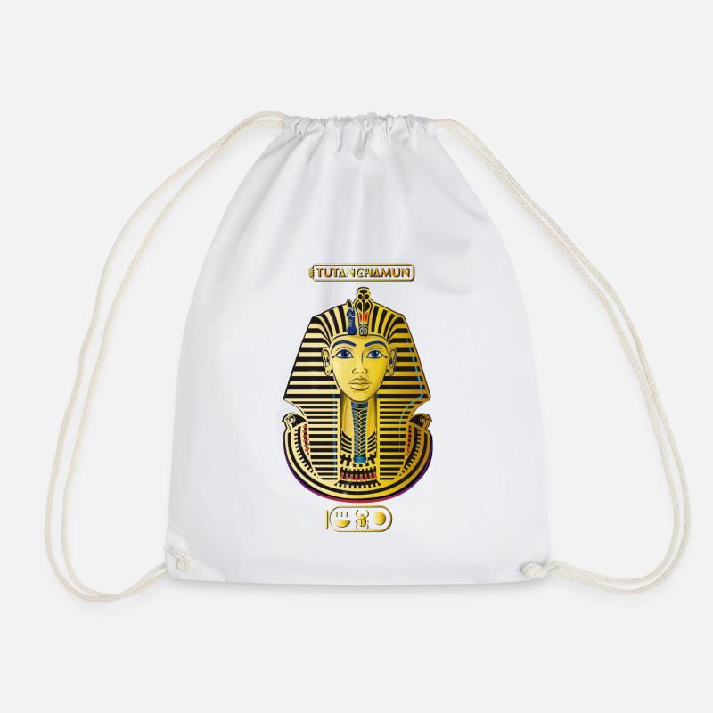Tutankhamun King Mask Gold - Drawstring Bag - white