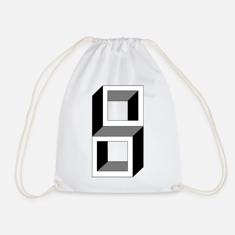 Stacked Frames Monochrome - Drawstring Bag - white