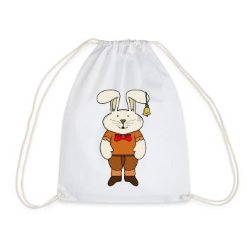 Lapin avec une cloche dans l’oreille - Sac de sport léger - blanc - Devant