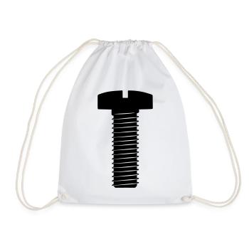 Screw bolt round head - Drawstring Bag - white - Front