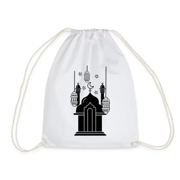 Mosque lights and stars - Drawstring Bag - white - Front