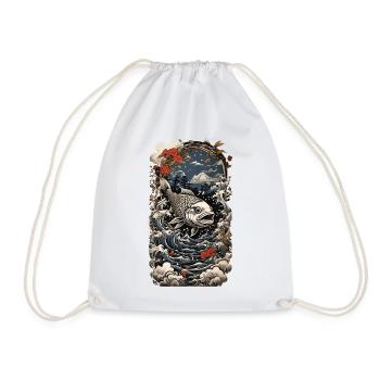 Vintage Fish Japan Tattoo Art et Angler Design - Sac de sport léger - blanc - Devant