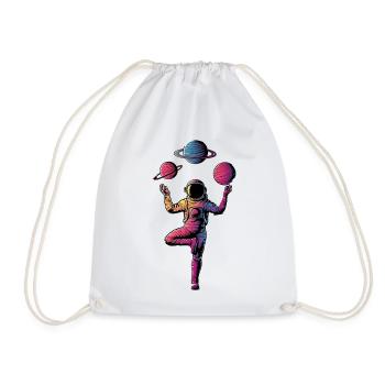 Vintage Lotus Meditating Astronaut Zen Yoga Planet - Turnbeutel - Weiß - Vorne
