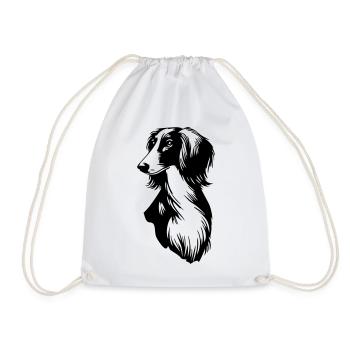Saluki Head - Drawstring Bag - white - Front