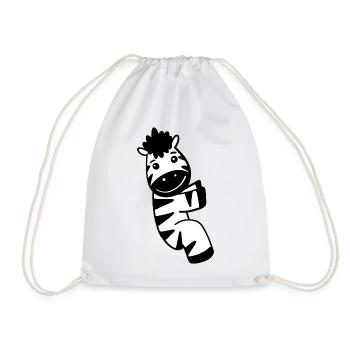 Zebra Animal - Drawstring Bag - white - Front