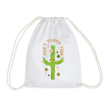 Can't touch this - Prickly cactus design - Drawstring Bag - white - Front