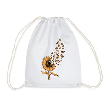 Flower turns into butterflies - Drawstring Bag - white - Front