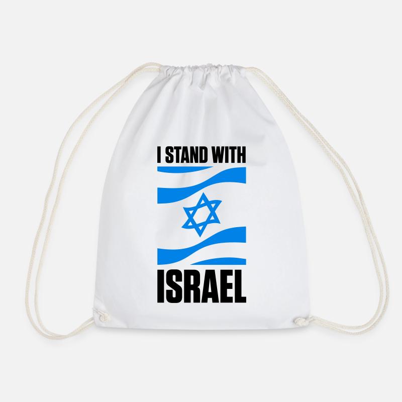 Stand With Israel Jerusalem Tel Aviv Davidstern - Turnbeutel - Weiß