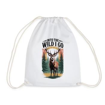 Hiking - Into the Wild I Go - Drawstring Bag - white - Front
