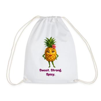 Pineapple Hero: Sweet, strong, spicy - Drawstring Bag - white - Front