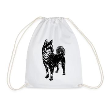 Shiba Inu - Drawstring Bag - white - Front