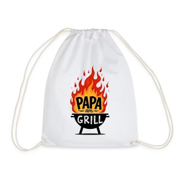 Grillen Grillsaison Papa Am Grill Papa Grillt - Turnbeutel - Weiß - Vorne
