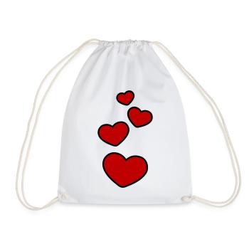 Hearts Symbol Love - Drawstring Bag - white - Front