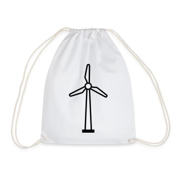 Wind Turbine Energy - Drawstring Bag - white - Front