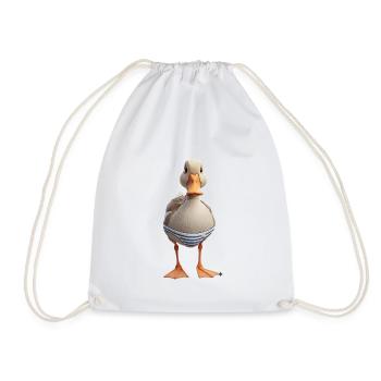 Striped Swim Duck - Drawstring Bag - white - Front