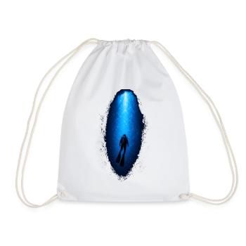 Deep-sea divers in the blue ocean for diving fans - Drawstring Bag - white - Front