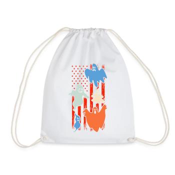 Fantôme d’Halloween Halloween Drapeau des États-Unis Fantôme d’Halloween - Sac de sport léger - blanc - Devant