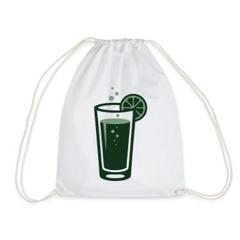 Ingwer Limonade Cocktail Glas Logo - Turnbeutel - Weiß - Vorne