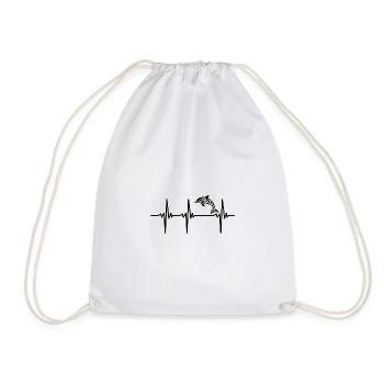 battement de cœur pour les dauphins dans le tatouage de style tribal - Sac de sport léger - blanc - Devant