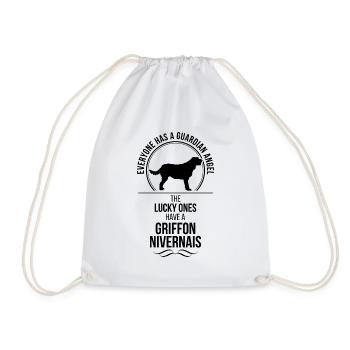 GRIFFON NIVERNAIS Guardian Angel Dogs Wilsigns - Drawstring Bag - white - Front