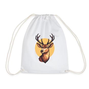 Cute realistic deer illustration design - Drawstring Bag - white - Front