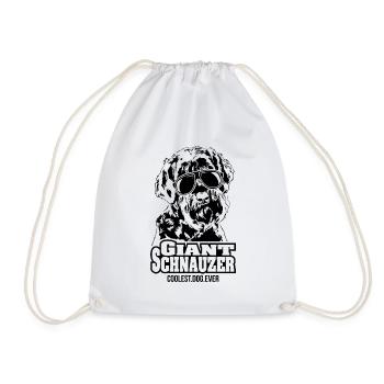 GIANT SCHNAUZER coolest dog ever Dog saying dogs - Drawstring Bag - white - Front