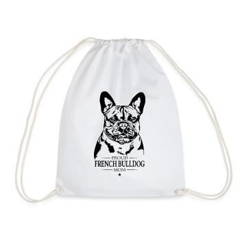 French Bulldog Mom Hunde Hund Frenchie Wilsigns - Turnbeutel - Weiß - Vorne