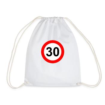 Road sign speed limit 30 - Drawstring Bag - white - Front