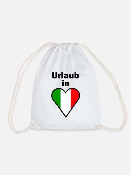 Urlaub in Italien Flagge - Turnbeutel - Weiß
