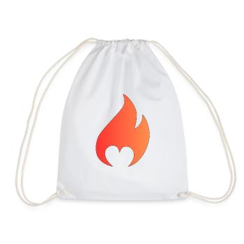 Flame with heart - Drawstring Bag - white - Front