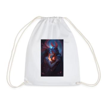 Demons Fantasy love scene - Drawstring Bag - white - Front