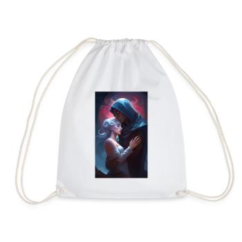 Passionate ethereal fantasy couple - Drawstring Bag - white - Front