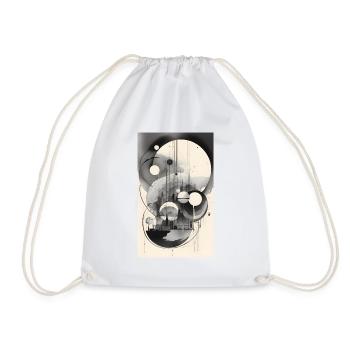 urban geometric landscape - Drawstring Bag - white - Front