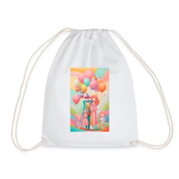 Portrait de famille sans âge pastel - Sac de sport léger - blanc - Devant