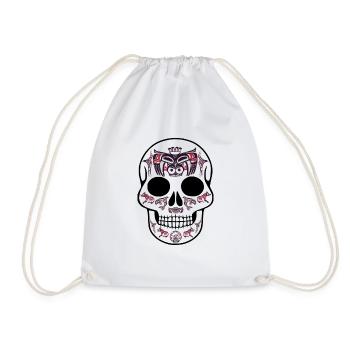 Cadeau de tatouage de tatouages crâne aztèque - Sac de sport léger - blanc - Devant