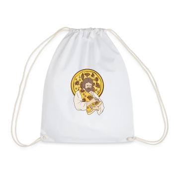 Pizza We Hug You Hipster Pizza Maker Gift - Drawstring Bag - white - Front