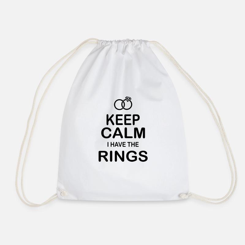 Keep Calm Ich Habe die Trauringe Hochzeitsgeschenk - Turnbeutel - Weiß
