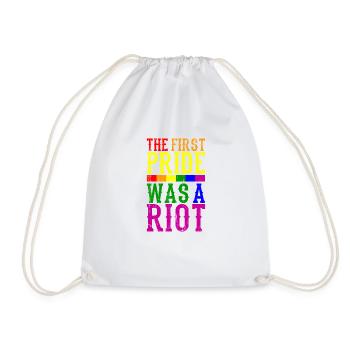Der Erste Stolz LGBT Pride Regenbogen Geschenk - Turnbeutel - Weiß - Vorne