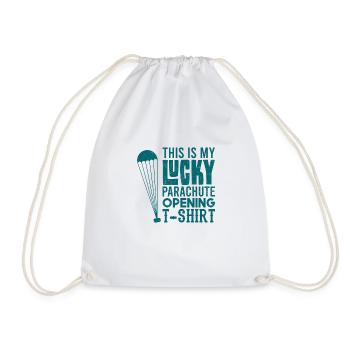 Skydiving Skydive Lucky Shirt Skydiving - Drawstring Bag - white - Front
