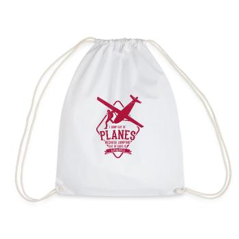 Skydiving Jump From Airplane Skydiving - Drawstring Bag - white - Front