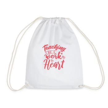 A MATTER OF THE HEART Teacher Gift for School - Drawstring Bag - white - Front