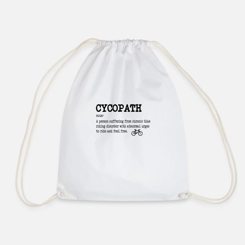CYCOPATH Bicycle Funny Cycling Cyclist - Drawstring Bag - white