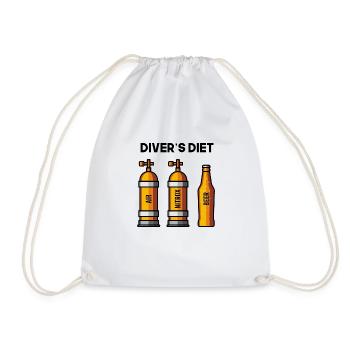 Divers Diet Bier Taucher Lustig Tauchsafari - Turnbeutel - Weiß - Vorne