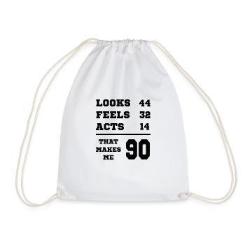 90 YEARS OLD 90 Birthday Grandpa Lustig - Drawstring Bag - white - Front